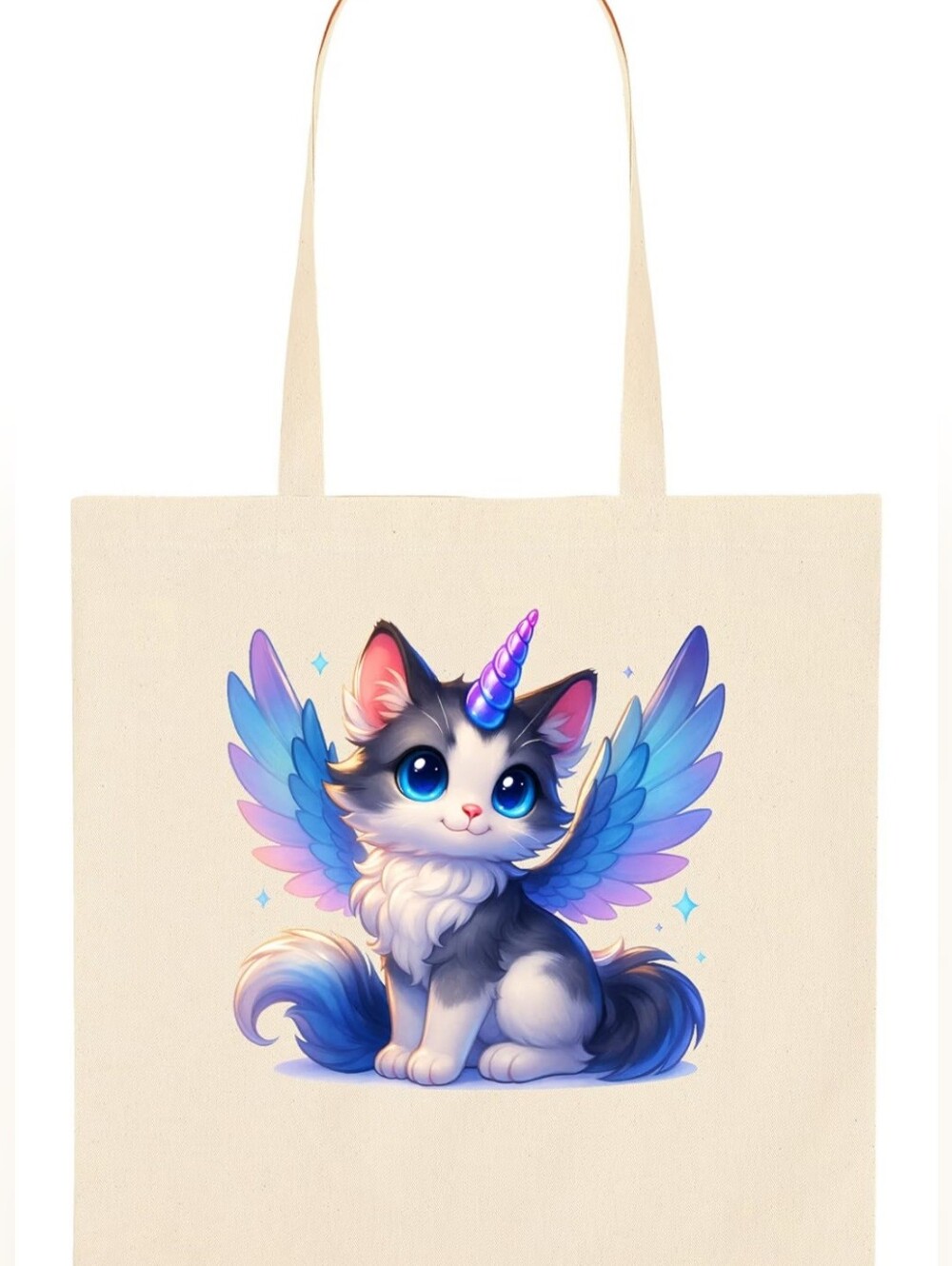 Printed 15 x 16 in cotton tote bag with whimsical animal design for gifts NIB